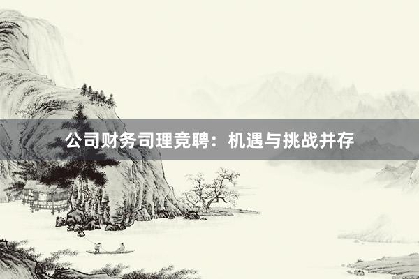 公司财务司理竞聘：机遇与挑战并存