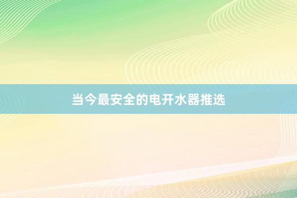 当今最安全的电开水器推选